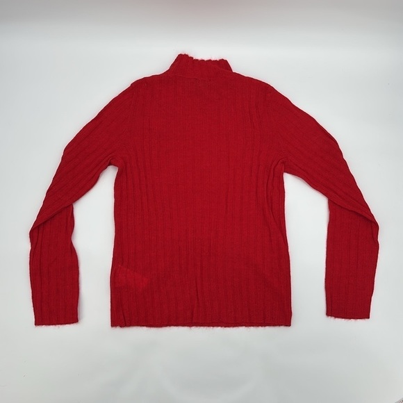 Madewell Alpaca-Blend Mockneck Sweater in Bright Cherry Red size M NWT NO041 - Picture 7 of 13